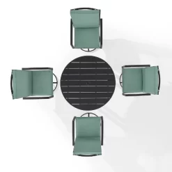 5pc Kaplan Outdoor Steel Round Dining Set With Swivel Chairs Mist/Bronze - Crosley -Outdoor Comfort Deals Store GUEST c050cb36 ebdb 4488 aee7 aa789e30fbba