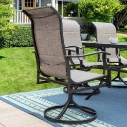 7pc Patio Dining Set With Rectangle Table With 2.6" Umbrella Hole & 360 Swivel Padded Arm Chairs - Captiva Designs -Outdoor Comfort Deals Store GUEST c1239aa1 1bce 4293 9c8f 1ef71a89dc83