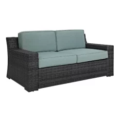 Beaufort Outdoor Wicker Loveseat - Mist - Crosley -Outdoor Comfort Deals Store GUEST c12ea0d4 e583 4bb1 94e5 3cad0a11d16c