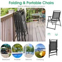 Costway 2pcs Patio Folding Chairs Heavy-Duty Metal Frame Armrests Portable Outdoor -Outdoor Comfort Deals Store GUEST c1459037 9a40 4f16 8fe4 7ff8f9bcf634