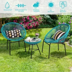 Costway 3PCS Patio Acapulco Furniture Bistro Set Plastic Rope Glass Table -Outdoor Comfort Deals Store GUEST c1a91ff3 1fe2 4db7 9345 352d2458bb4d