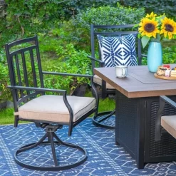 5pc Outdoor Set With Swivel Chairs & 34" Propane Fire Pit Table - Captiva Designs -Outdoor Comfort Deals Store GUEST c1ae68d1 8a94 4458 9ec8 2f6c58d591a2