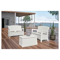 Suncast ELEMENTS Resin Patio Storage Loveseat - White -Outdoor Comfort Deals Store GUEST c1b85a17 64d8 42ef a4ae 90fb2331fd85
