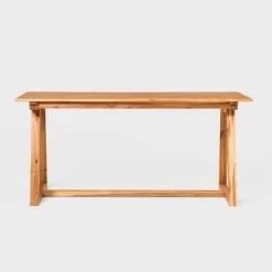 Saracina Home 66" Modern Slatted Rectangle Outdoor Dining Table With Trapezoid Legs -Outdoor Comfort Deals Store GUEST c35fd695 0b5d 4738 9224 23dafac97cf4