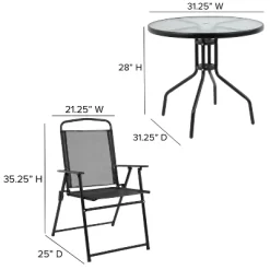 Flash Furniture Nantucket 6 Piece Patio Garden Set With Table, Umbrella And 4 Folding Chairs -Outdoor Comfort Deals Store GUEST c472abff 46c8 4e5b 807c 566eec675183