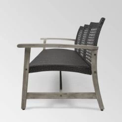 Hampton Wood & Wicker Sofa - Light Gray/Black - Christopher Knight Home 7 Hampton Wood & Wicker Sofa - Light Gray/Black - Christopher Knight Home -Outdoor Comfort Deals Store GUEST c5a76fc2 6d6d 414a 9f95 d2ddeb167f91