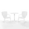 Ridgeland 3pc Outdoor Bistro Set With Table & 2 Chairs - White - Crosley