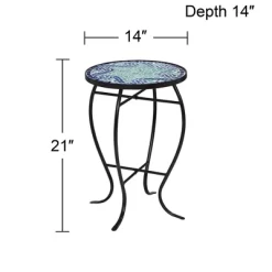 Teal Island Designs Black Round Outdoor Accent Side Tables 14" Wide Set Of 2 Blue Wave Mosaic Tabletop Front Porch Patio Home House 10 Teal Island Designs Black Round Outdoor Accent Side Tables 14" Wide Set Of 2 Blue Wave Mosaic Tabletop Front Porch Patio Home House -Outdoor Comfort Deals Store GUEST c67e6844 82d5 4337 bc61 206e17a2a22b