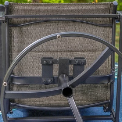 2pk Steel Patio 360 Swivel Padded Arm Chairs With Sling Seat & Back - Captiva Designs 7 2pk Steel Patio 360 Swivel Padded Arm Chairs With Sling Seat & Back - Captiva Designs - Image 7