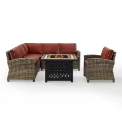 Bradenton 5pc Outdoor Wicker Seating With Fire Table - Crosley -Outdoor Comfort Deals Store GUEST c746adf0 eebf 4825 bdb9 1787db4e5125