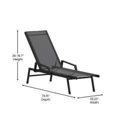 Emma And Oliver Set Of 2 Textilene Adjustable 5 Position Patio Chaise Lounge With Armrests And Metal Frame -Outdoor Comfort Deals Store GUEST c8c1ebdc b523 4e10 8388 9f844e22972d