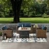 Crosley 5pc Bradenton Steel Outdoor Patio Fire Pit Furniture Set