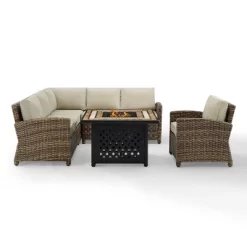 Bradenton 5pc Outdoor Wicker Seating With Fire Table - Crosley -Outdoor Comfort Deals Store GUEST ca6647e8 9b33 4125 8d71 bf3bad2b4477