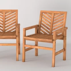 2pk Slatted Chevron Acacia Wood Patio Chairs - Saracina Home 33 2pk Slatted Chevron Acacia Wood Patio Chairs - Saracina Home -Outdoor Comfort Deals Store GUEST ca9c3fbc 1512 40f2 add5 06b7a05bd59e