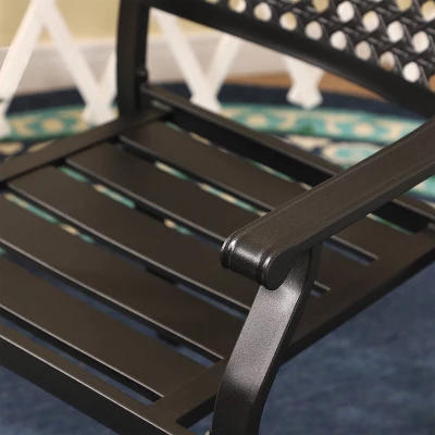 7pc Outdoor Dining Set With Faux Wood Table With Umbrella Hole - Captiva Designs 13 7pc Outdoor Dining Set With Faux Wood Table With Umbrella Hole - Captiva Designs - Image 13