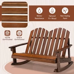 Costway 2 Person Kid Adirondack Rocking Chair Outdoor Backrest Armrest Solid Wood Coffee/White 15 Costway 2 Person Kid Adirondack Rocking Chair Outdoor Backrest Armrest Solid Wood Coffee/White -Outdoor Comfort Deals Store GUEST cc00446f d318 4d49 8818 fd40caa1ee3e