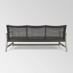 Hampton Wood & Wicker Sofa - Light Gray/Black - Christopher Knight Home 8 Hampton Wood & Wicker Sofa - Light Gray/Black - Christopher Knight Home -Outdoor Comfort Deals Store GUEST cc32f479 ae3f 4acb 84ac 325b85697a8f