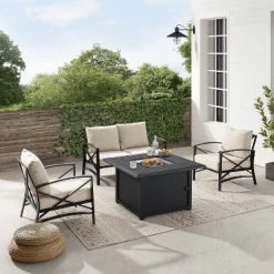 Kaplan 4pc Outdoor Conversation Set With Dante Fire Table - Oatmeal - Crosley 16 Kaplan 4pc Outdoor Conversation Set With Dante Fire Table - Oatmeal - Crosley -Outdoor Comfort Deals Store GUEST cd9006fd 59b2 4959 850d 6f9cf98d3ef1