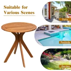 Costway 27'' Outdoor Round Table Solid Wood Coffee Side Bistro Table 12 Costway 27'' Outdoor Round Table Solid Wood Coffee Side Bistro Table -Outdoor Comfort Deals Store GUEST ce269f0a 5b27 4eeb 90bd 2793d7eda592