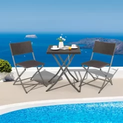 Costway 3PCS Patio Folding Rattan Bistro Set Chairs Backrest Table Garden Deck 21 Costway 3PCS Patio Folding Rattan Bistro Set Chairs Backrest Table Garden Deck -Outdoor Comfort Deals Store GUEST cefd2819 4bd4 4f5b bb3f ff4d13da66bd
