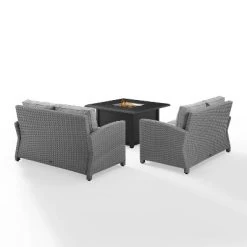 Bradenton 3pc Wicker Loveseat Set With Fire Table - Gray - Crosley 16 Bradenton 3pc Wicker Loveseat Set With Fire Table - Gray - Crosley -Outdoor Comfort Deals Store GUEST cf83316a b7a5 400d a2a7 49a667dab4d8
