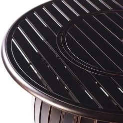 Oakland Living 5pc Deep Seating Aluminum Outdoor Patio Fire Pit Dining Set With Stripe Pattern Fire Table Copper/Gray -Outdoor Comfort Deals Store GUEST d022a769 82fe 49c3 86fe 194a2fd545a7 1