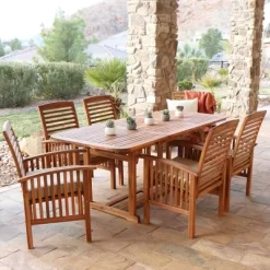 7pc Acacia Wood Patio Dining Set With Cushions - Saracina Home -Outdoor Comfort Deals Store GUEST d09d1abb 1c4d 4708 955d 206d7388c2d0