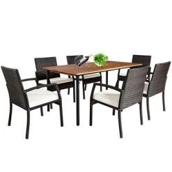 Costway 7PCS Patio Rattan Dining Set Table Top W/Umbrella Hole 17 Costway 7PCS Patio Rattan Dining Set Table Top W/Umbrella Hole -Outdoor Comfort Deals Store GUEST d0e999d4 44cc 43ea b340 c66de1582451