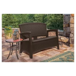 Suncast ELEMENTS Resin Patio Storage Loveseat - Java -Outdoor Comfort Deals Store GUEST d192ff55 94bb 49e8 b401 b6c4f4d53c76