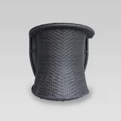 Larchmont Wicker Swivel Chair - Brown/Navy - Christopher Knight Home -Outdoor Comfort Deals Store GUEST d59c473c b106 4227 94b1 be5d70386311