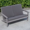 Flash Furniture Charlestown All-Weather Poly Resin Wood Adirondack Style Deep Seat Patio Loveseat With Cushions