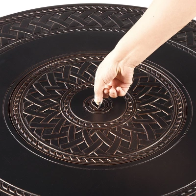 Oakland Living Aluminum Round 34" 37000 BTUs Outdoor Patio Dining Table Copper 4 Oakland Living Aluminum Round 34" 37000 BTUs Outdoor Patio Dining Table Copper - Image 4