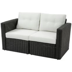 Outsunny 2 Piece Patio Wicker Corner Sofa Set, Outdoor PE Rattan Furniture, With Curved Armrests And Padded Cushions For Balcony, Garden, Or Lawn, Lawn -Outdoor Comfort Deals Store GUEST d92e0462 9af2 4125 ad61 bdd0f5b5577e