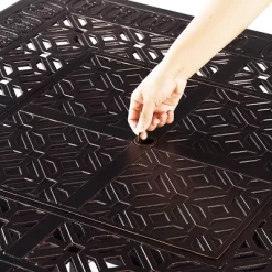 5pc Outdoor Dining Set With 42" Aluminum Square Medallion Design Fire Table & Deep Seating Swivel Rocking Chairs - Oakland Living -Outdoor Comfort Deals Store GUEST d93a31b8 e134 4fc0 b32c 97e452060f2e