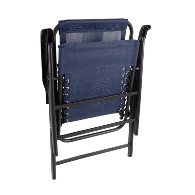 Pure Garden Folding Lounge Chairs – Portable Camping Or Lawn Chairs, Navy, Set Of 2 6 Pure Garden Folding Lounge Chairs – Portable Camping Or Lawn Chairs, Navy, Set Of 2 - Image 6