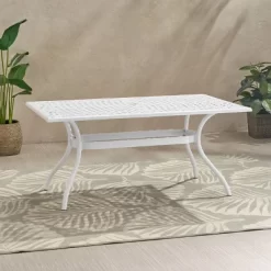 Phoenix Rectangle Aluminum Dining Table - White - Christopher Knight Home -Outdoor Comfort Deals Store GUEST d98d2f8b d734 4924 b190 38f597e8a684