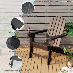 Costway HDPE Patio Adirondack Chair & Folding Footrest Set All-Weather Outdoor WhiteBlackGreyTurquoise -Outdoor Comfort Deals Store GUEST da4c29d7 0bd9 4575 9097 a2ed70469463