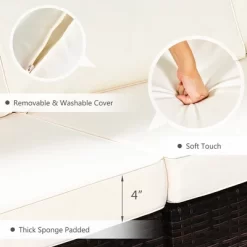 Tangkula 7PCS Patio Rattan Furniture Set 42" Fire Pit Table W/ Cover Cushioned -Outdoor Comfort Deals Store GUEST da966b59 2fb2 453e 814d a7a11b54cfb0