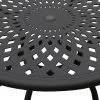 48" Modern Weave Design Mesh Aluminum Round Patio Dining Table Black - Oakland Living