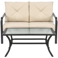 Costway 2 PCS Patio Loveseat With Coffee Table Outdoor Sofa Bench With Cushions -Outdoor Comfort Deals Store GUEST dc205c1f eb61 4020 a26c 5f47e898cde3
