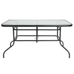 Emma And Oliver 7 Piece Patio Table & Chairs Set With 31.5"x55" Rectangular Metal Table With Tempered Glass Top And 6 Black Aluminum Stacking Chairs 15 Emma And Oliver 7 Piece Patio Table & Chairs Set With 31.5"x55" Rectangular Metal Table With Tempered Glass Top And 6 Black Aluminum Stacking Chairs -Outdoor Comfort Deals Store GUEST dcd715c2 2674 41f7 a902 52eda8f8fb6b