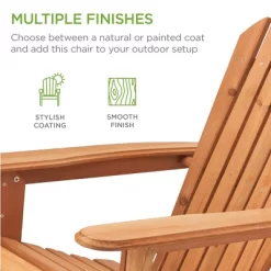 Best Choice Products Folding Adirondack Chair Outdoor, Wooden Accent Lounge Furniture W/ 350lb Capacity -Outdoor Comfort Deals Store GUEST dce2983c 3f64 4c10 9b66 6878c488f692