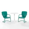 Ridgeland 3pc Outdoor Bistro Set With Table & 2 Chairs - Turquoise Gloss - Crosley