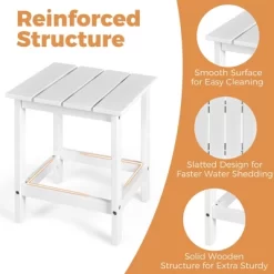 Costway 3PCS Patio Adirondack Chair Side Table Set Solid Wood Garden Deck White -Outdoor Comfort Deals Store GUEST de1c3d25 bb20 493e aac7 0143ebfbb094