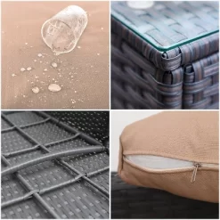 Captiva Designs 7pc Steel & Wicker Outdoor Square Fire Pit Furniture Set With Cushions -Outdoor Comfort Deals Store GUEST deee0a75 ab87 4ea3 93cc 35dcb58b28fd