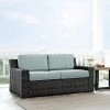 Beaufort Outdoor Wicker Loveseat - Mist - Crosley