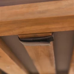 Galia 2pc Square Leg Acacia Wood Chair And Ottoman With Cushions - Brown - Saracina Home -Outdoor Comfort Deals Store GUEST e0498508 3588 42e3 a60d dcaac42702f2