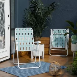 Priscilla Outdoor Folding Chair - Aqua - Novogratz