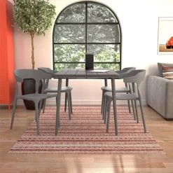 Novogratz April Steel Rectangular Indoor/Outdoor Dining Table -Outdoor Comfort Deals Store GUEST e0c26898 9e72 4907 b016 7269538e71db