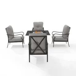 5pc Dahlia Outdoor Steel Fire Pit Set Taupe/Matte Black - Crosley -Outdoor Comfort Deals Store GUEST e1a47703 6c0c 46d1 9136 6261caf674ef